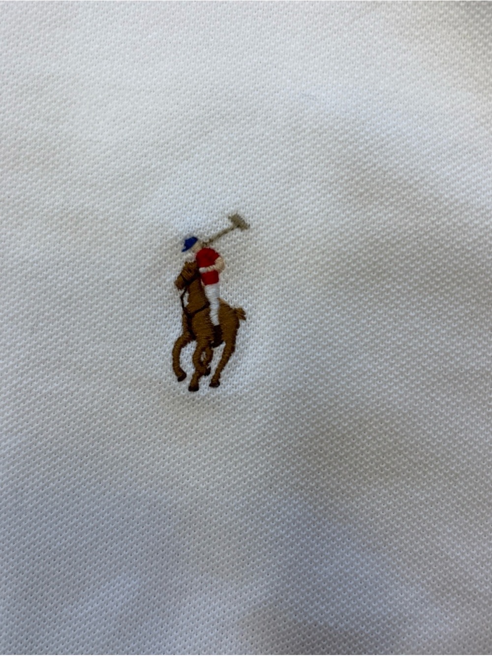 Ralph Lauren Knit Oxford 4 Button Polo White Men’s XL Flesh Pony - Picture 3 of 6